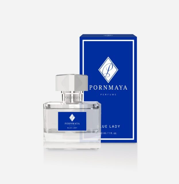 น้ำหอม PORNMAYA กลิ่น Blue Lady พร้อมกล่องบรรจุภัณฑ์สีน้ำเงิน